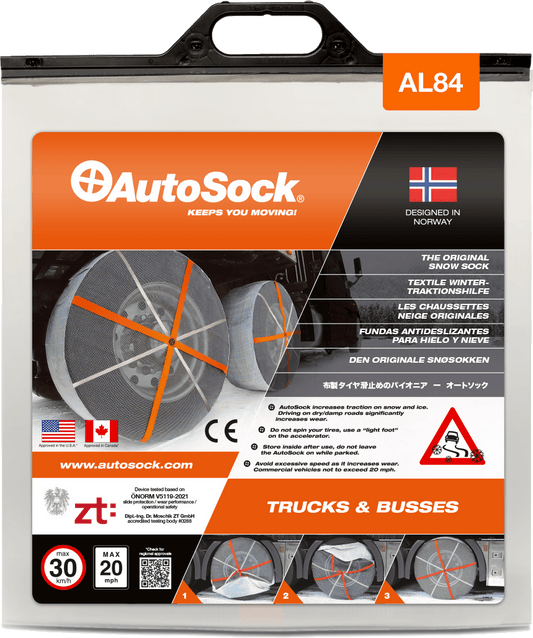 AutoSock AL 84 トラック用オートソックの製品パッケージ(正面図)