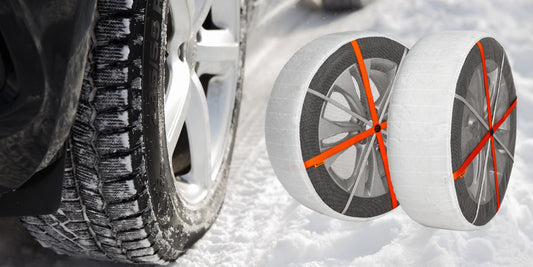 スタッドレス タイヤとスノーソックスは、冬のドライブに最適な組み合わせとなります。