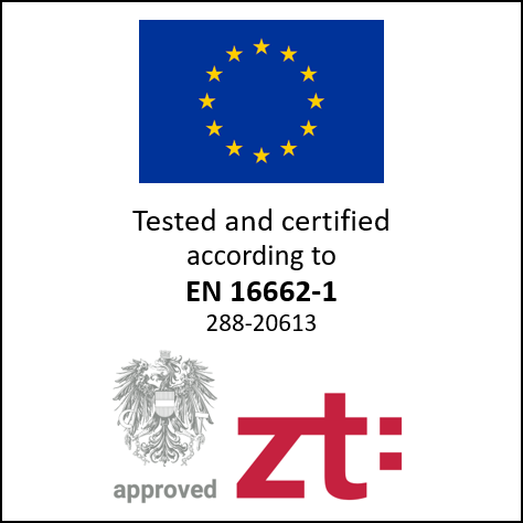 オートソックのロゴは、欧州規格EN16662-1によってテストおよび認定されています