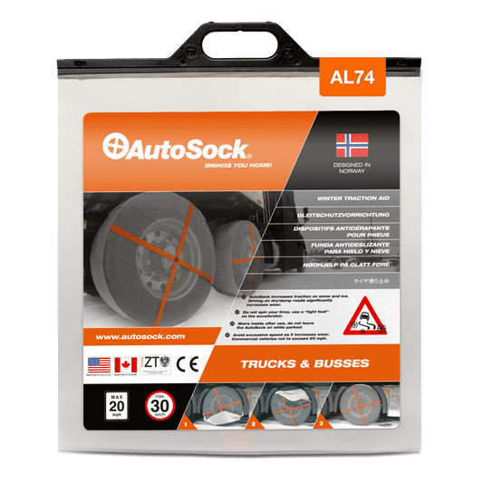 AutoSock AL 74 トラック用オートソックの製品パッケージ（正面図）